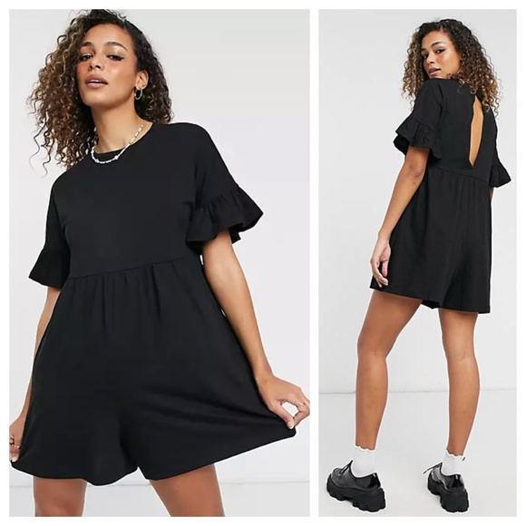 ASOS Pants - ASOS Smock Ruffle Sleeve Romper